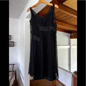Michaa Black MIDI Dress Zipp, Sheer & Lined Size S.
